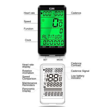 SUNDING SD-577C Cycling Computer LCD retroilluminazione cronometro Wireless impermeabile MTB contachilometri bici cronometro tachimetro bicicletta, SD-577C