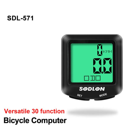 SDL-571 Display digitale LCD Computer da bicicletta Cablato Impermeabile Contachilometri ciclo Tachimetro bici Cronometro Accessori per l'equitazione Strumenti, SDL-571