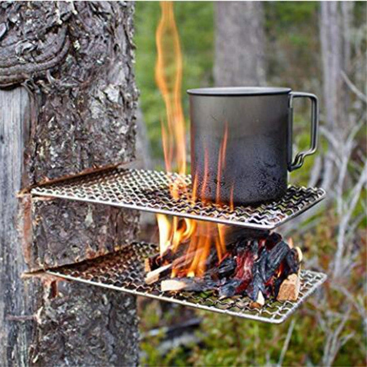 Griglia per Barbecue in Acciaio Inossidabile 304 con Fornello a Legna