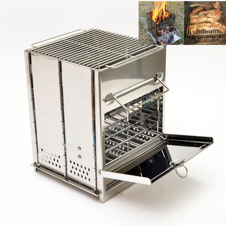 Fornello Barbecue Pieghevole Portatile in Acciaio Inossidabile -