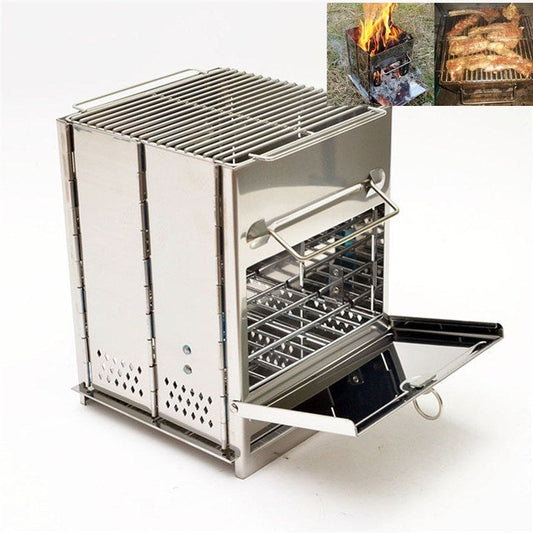 Fornello Barbecue Pieghevole Portatile in Acciaio Inossidabile -