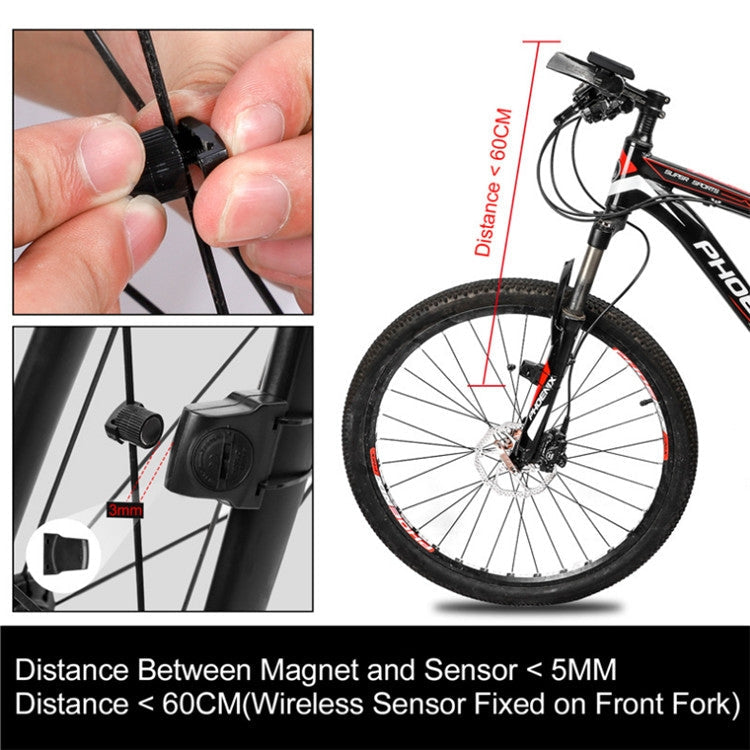 WEST BIKING Tabella codici solari wireless Mountain Road Bike Tabella codici caratteri grandi Tachimetro impermeabile in cinque lingue, WEST BIKING Speedometer