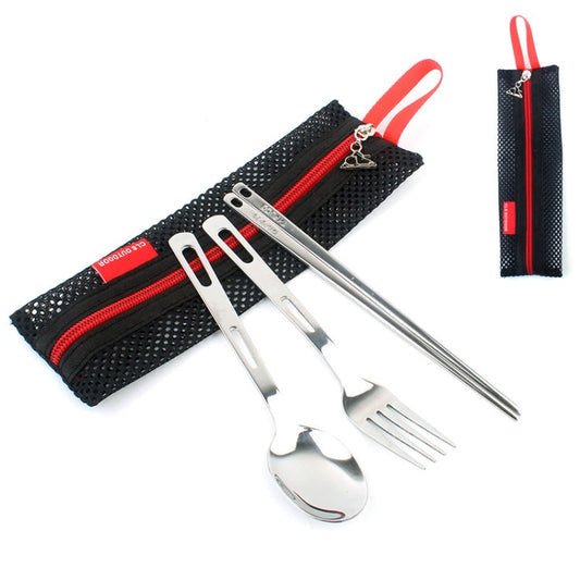 Set di stoviglie da esterno Combinazione di stoviglie singole portatili da viaggio da campeggio Tre pezzi