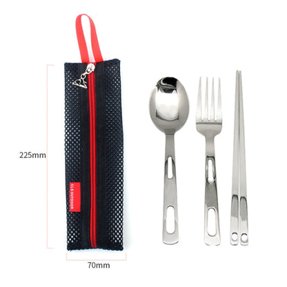 Set di stoviglie da esterno Combinazione di stoviglie singole portatili da viaggio da campeggio Tre pezzi