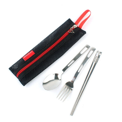 Set di stoviglie da esterno Combinazione di stoviglie singole portatili da viaggio da campeggio Tre pezzi