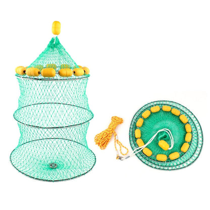 Rete da pesca in mare multi-galleggiante con gabbia per pesci portatile a 3 cerchi con galleggiamento all'aperto, Buoyancy Fishnet