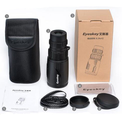 Telescopio Monoculare HD 8-24X42 con Zoom e Impermeabile per