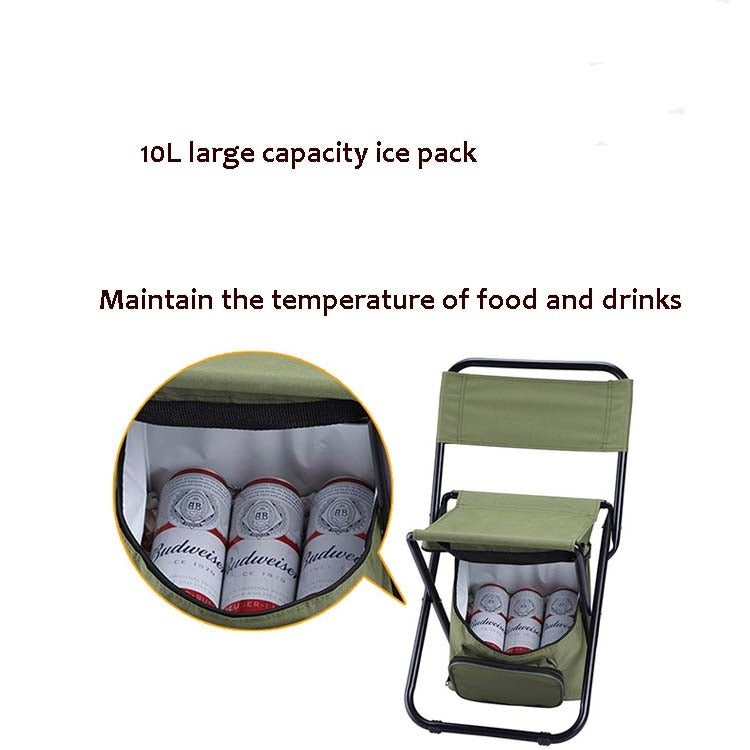 Sedia pieghevole da esterno con custodia, schienale e funzione di conservazione del calore, Outdoor Folding Chair