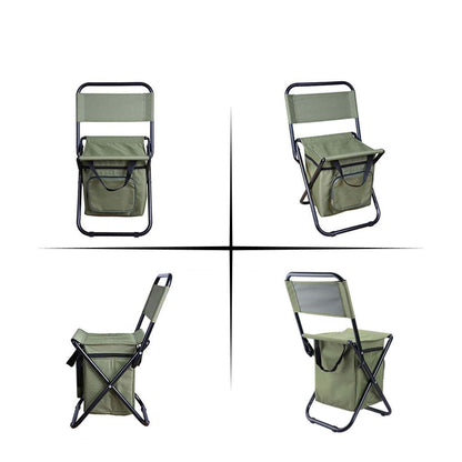 Sedia pieghevole da esterno con custodia, schienale e funzione di conservazione del calore, Outdoor Folding Chair