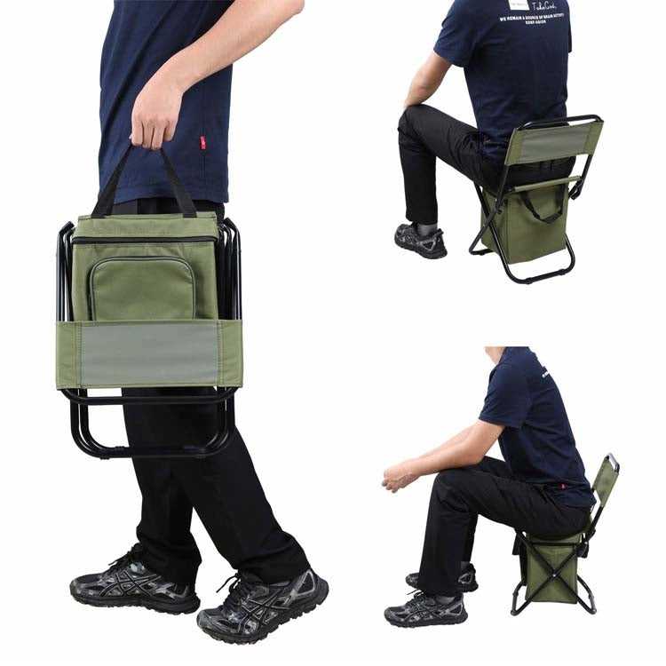 Sedia pieghevole da esterno con custodia, schienale e funzione di conservazione del calore, Outdoor Folding Chair