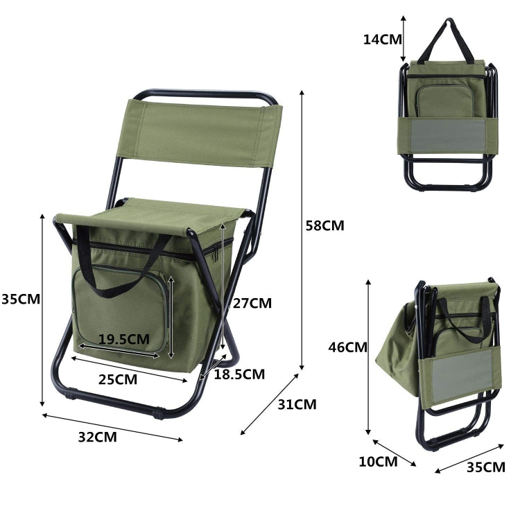 Sedia pieghevole da esterno con custodia, schienale e funzione di conservazione del calore, Outdoor Folding Chair