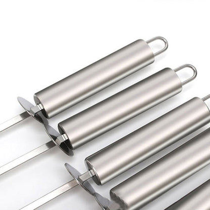 Perno per barbecue da 5 pezzi con manico Perno per griglia per barbecue in acciaio inossidabile con manico resistente al calore