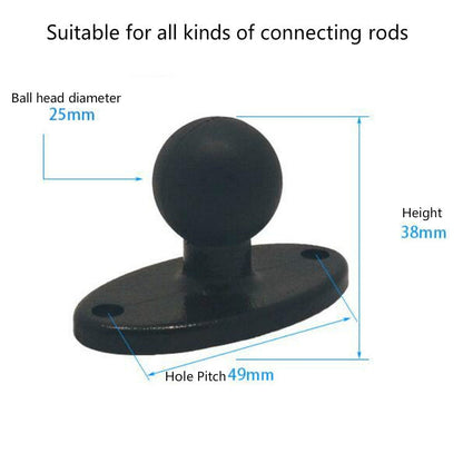 Staffa fissa con testa a sfera Accessori fissi per moto Adattatore per staffa per telefono cellulare con testa fissa da 1 pollice, Phone Bracket Adapter