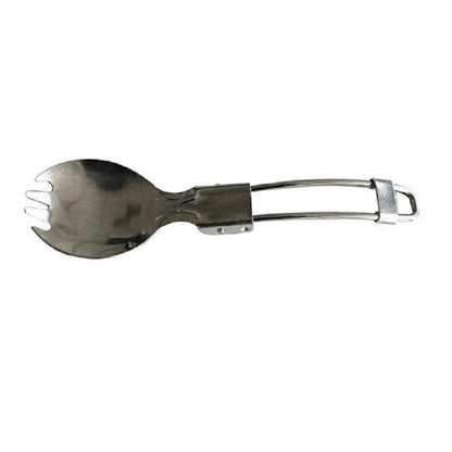 Set di 2 stoviglie da campeggio in acciaio inox: cucchiaio e