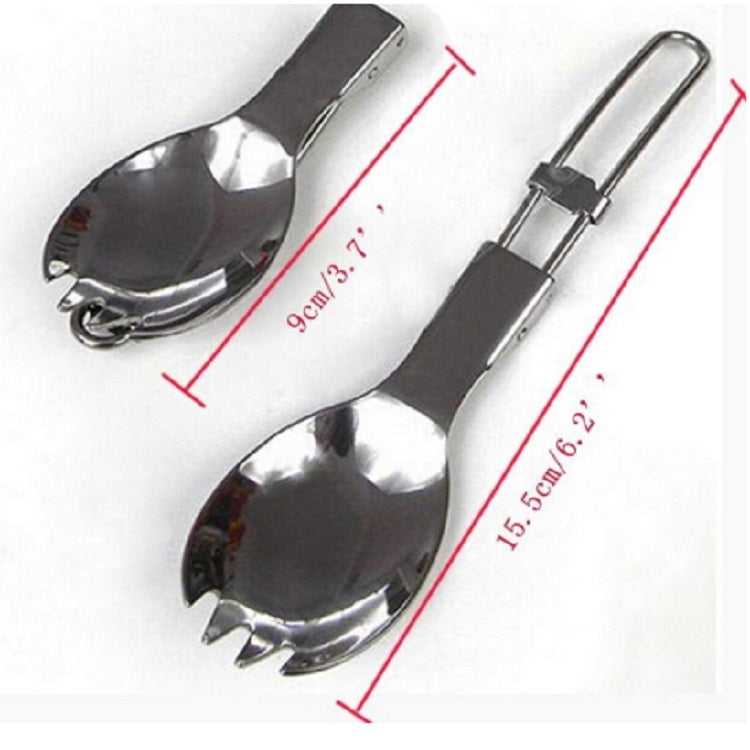 Set di 2 stoviglie da campeggio in acciaio inox: cucchiaio e