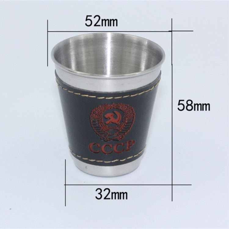 4 in 1 70ml Stoviglie da campeggio all'aperto Tazze da viaggio Set Forniture da picnic Bicchiere da birra per vino in acciaio inossidabile Tazze da whisky Pelle PU - Novalix Store
