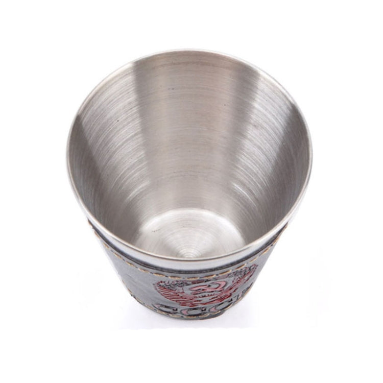 4 in 1 70ml Stoviglie da campeggio all'aperto Tazze da viaggio Set Forniture da picnic Bicchiere da birra per vino in acciaio inossidabile Tazze da whisky Pelle PU - Novalix Store