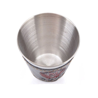 4 in 1 70ml Stoviglie da campeggio all'aperto Tazze da viaggio Set Forniture da picnic Bicchiere da birra per vino in acciaio inossidabile Tazze da whisky Pelle PU - Novalix Store