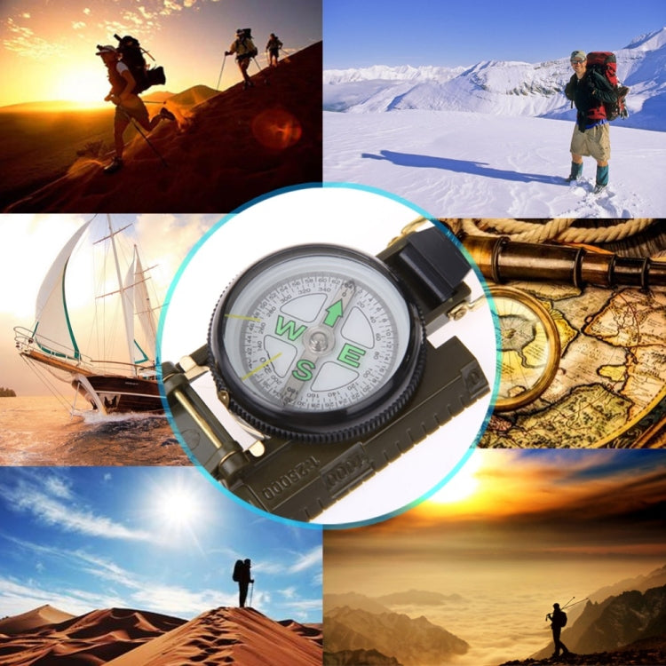 bussola-portatile-pieghevole-verde-militare-con-lente-multifunzione-mini-strumento-per-arrampicata-all-aperto-army-green - immagine 9