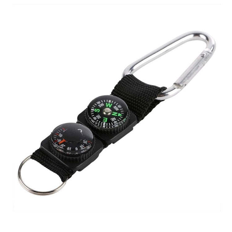 3 in 1 campeggio arrampicata escursionismo mini moschettone con portachiavi bussola termometro gancio portachiavi nero, 3 in 1 - Novalix Store
