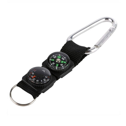 3 in 1 campeggio arrampicata escursionismo mini moschettone con portachiavi bussola termometro gancio portachiavi nero, 3 in 1 - Novalix Store