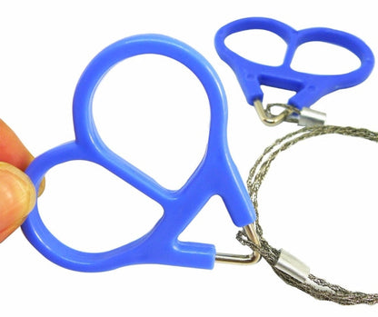Kit di fili in acciaio inossidabile per attrezzi da viaggio per sega tascabile per escursionismo da campeggio all'aperto, Hand Saw (Blue)