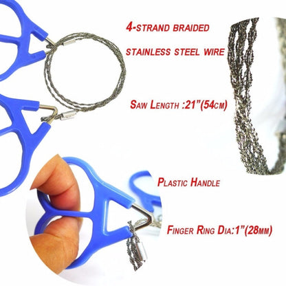 Kit di fili in acciaio inossidabile per attrezzi da viaggio per sega tascabile per escursionismo da campeggio all'aperto, Hand Saw (Blue)
