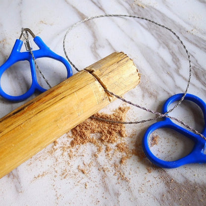 Kit di fili in acciaio inossidabile per attrezzi da viaggio per sega tascabile per escursionismo da campeggio all'aperto, Hand Saw (Blue)