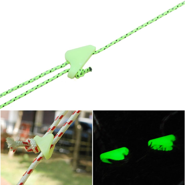 Set di 10 Fibbia Triangolare Luminescente per Corda da Tenda - Avviso