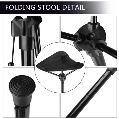 Sgabello pieghevole per esterni Sedile per accodamento portatile Pesca Mazza Sgabello pieghevole telescopico, Folding Stool