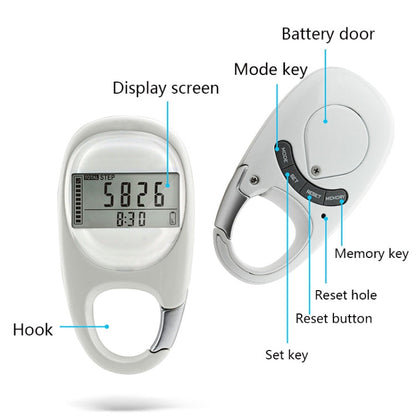 Portachiavi con moschettone Pedometro 3D, Carabiner