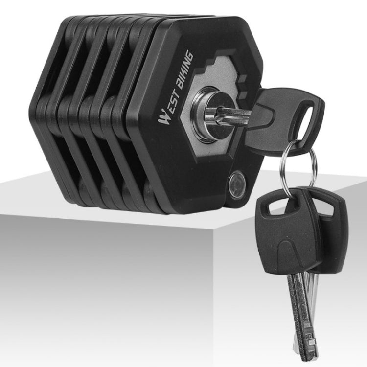 WEST BIKING Serratura a chiave antifurto per bicicletta Serratura pieghevole a catena per moto, Folding Lock