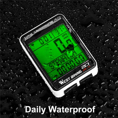 WEST BIKING Misuratore di codice wireless per mountain bike Tachimetro impermeabile multifunzionale a grande schermo, Large-Screen