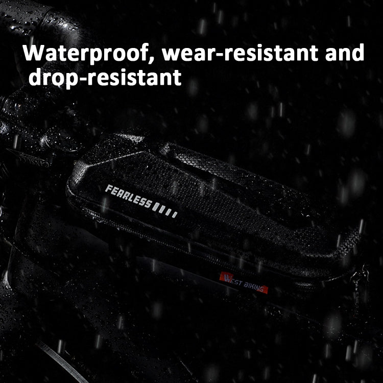 West Biking Borsa anteriore per bicicletta con guscio rigido in EVA Mountain Road Bike Borsa per trave anteriore Equipaggiamento per l'equitazione, West Biking EVA Front Beam Bag