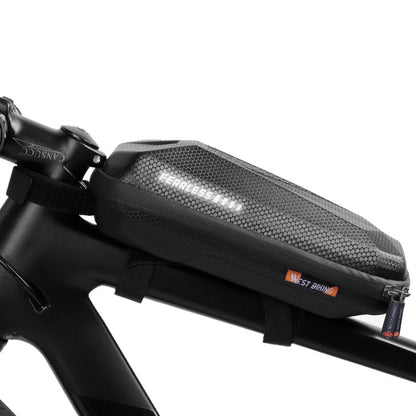 West Biking Borsa anteriore per bicicletta con guscio rigido in EVA Mountain Road Bike Borsa per trave anteriore Equipaggiamento per l'equitazione, West Biking EVA Front Beam Bag
