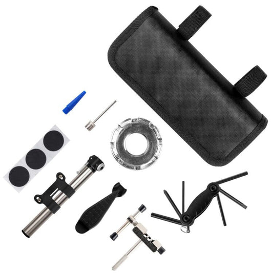 Kit di riparazione per biciclette Set di riparazione Bicicletta Mountain Road Strumento per pneumatici Pompa Equipaggiamento per la guida