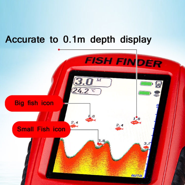 Schermo a colori HD Ricarica USB Dot Matrix Fish Finder ， Consegna colore casuale, HD Screen Fish Finder