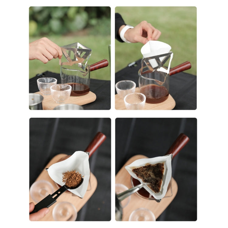 Filtro in acciaio inox per caffè da campeggio, imbuto pieghevole