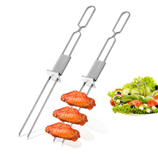 Set di 2 Forchette Semiautomatiche in Acciaio Inox per Barbecue