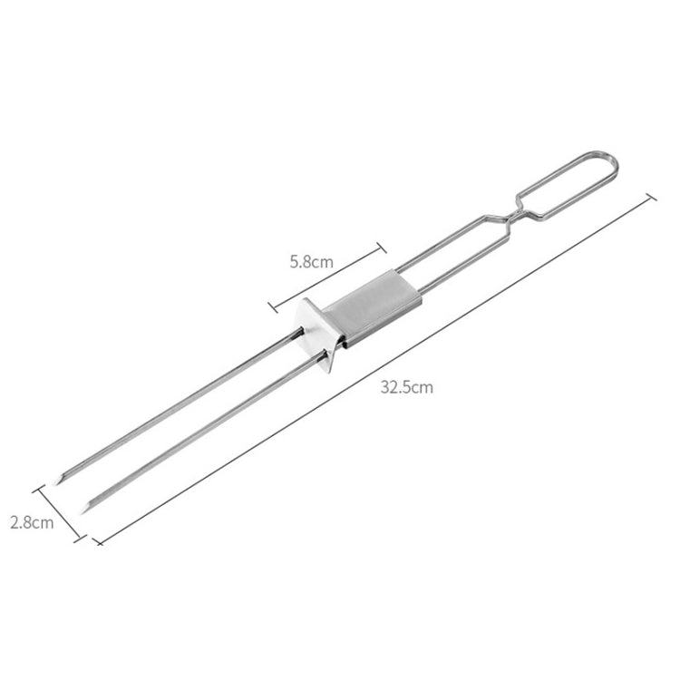 Set di 2 Forchette Semiautomatiche in Acciaio Inox per Barbecue