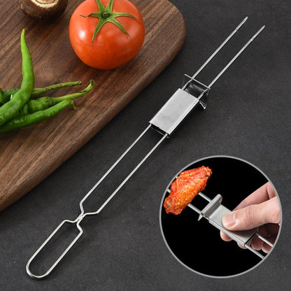 Set di 2 Forchette Semiautomatiche in Acciaio Inox per Barbecue