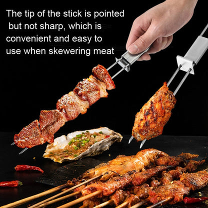 Set di 2 Forchette Semiautomatiche in Acciaio Inox per Barbecue