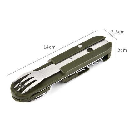 Stoviglie da campeggio all'aperto Coltello pieghevole in acciaio inossidabile Stoviglie combinate forchetta e cucchiaio