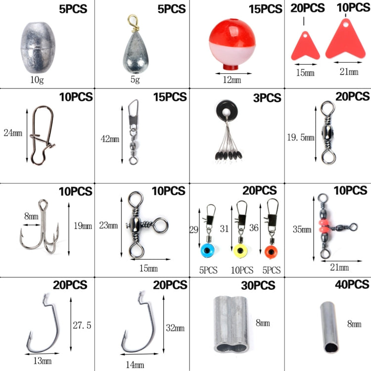 Set di Accessori da Pesca su Roccia - 263 Pezzi T0196 con