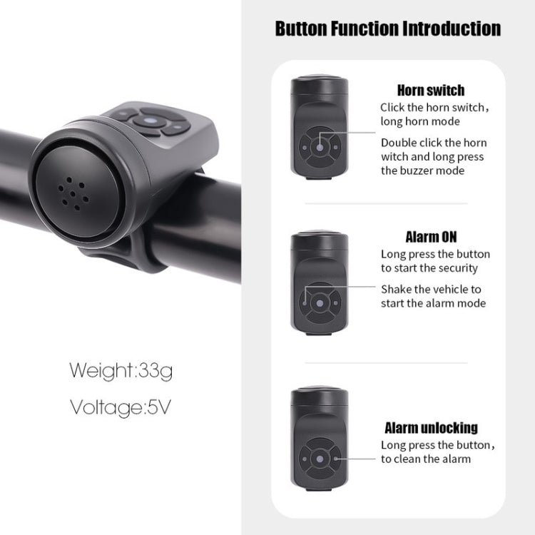 campanello-elettrico-per-bicicletta-120db-4-modalita-avvisatore-acustico-antifurto-per-ciclismo-ricaricabile-120db - immagine 4