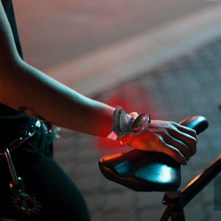 Specchietto retrovisore girevole a 360 gradi per bicicletta con luce da polso, Rearview Mirror With Wrist Light