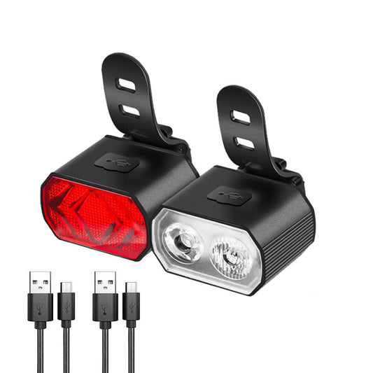 Faro per Bicicletta con Doppia Lampada T6 e 16 Fanali LED Posteriori