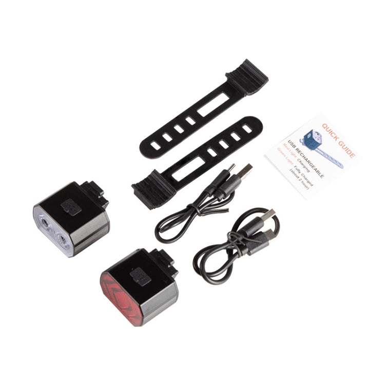 Faro per Bicicletta con Doppia Lampada T6 e 16 Fanali LED Posteriori