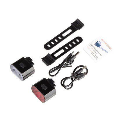 Faro per Bicicletta con Doppia Lampada T6 e 16 Fanali LED Posteriori