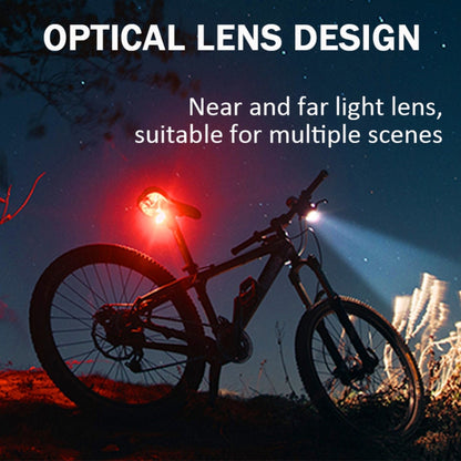 Faro per Bicicletta con Doppia Lampada T6 e 16 Fanali LED Posteriori